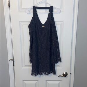 Black Asymmetrical Halter Sundress Cocktail